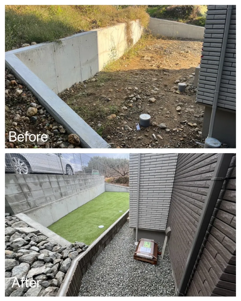 新築外構 玄関前工事