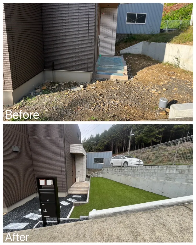 新築外構 玄関前工事